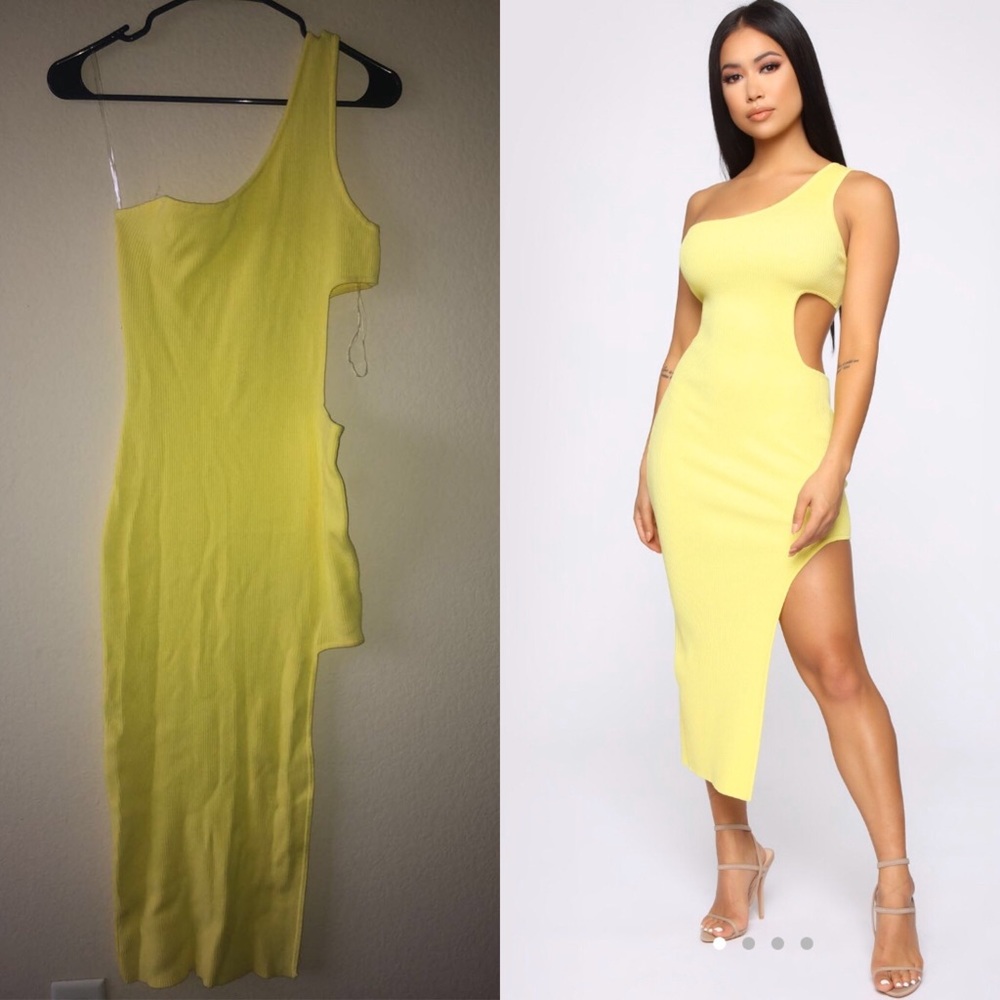 Give Some Show Some Yellow Cutout Dress